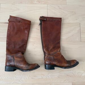 Brown Leather Knee-High Boots